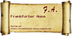 Frankfurter Anna névjegykártya